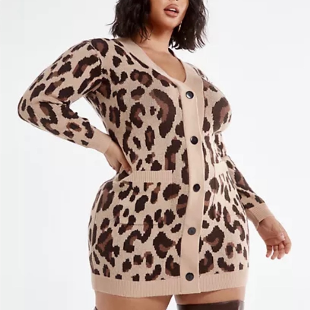 Leopard Cardigan dress